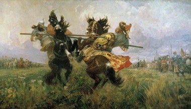 М.И. Авилов "Поединок Пересвета с Челубеем на Куликовом поле" "Челубей" и "Пересвет"