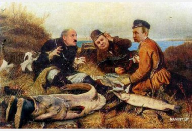 Рыбаки Владимир Путин и Александр Лукашенко Щука